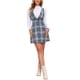 thumbnail image 2 of INSPIRAR CHIC Vestido Pinafore Sin Mangas de Houndstooth para Mujeres XL Cuadro Azul, 2 of 6