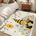 thumbnail image 4 of Yellow Gnomes Area Rugs 2.7'x5', Washable Small Throw Rugs for Kitchen Bedroom, Spring Floral Bees Daisy Branches Indoor Outdoor Rug Non-Slip Low Pile Carpet Runner Reversible Floor Mats, 4 of 8