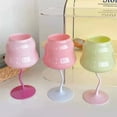 thumbnail image 3 of Macaron caramelo contraste color copa de vino europeo vidrio crema color Twist taza chica corazón Copa vidrio, 3 of 8