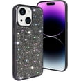 thumbnail image 2 of Compatible with iPhone 15 Plus Bling Diamond Case Glitter for Women 3D Rhinestone Crystal Shiny Sparkly Protective Cover with Electroplate Plating Bumper Luxury Fashion Case Black, 2 of 14