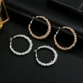 thumbnail image 7 of BNNG Rose Gold Large Cubic Zirconia Hoop Earrings Women's Earrings Fashion Earrings Stainless Steel Heart Earrings Women's Creative Earrings Heart Dangle Earrings Women's Earrings, 7 of 7