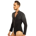 thumbnail image 5 of Body para hombre, camisas con diamantes de imitación brillantes, cuello levantado, trajes de salón, Ropa de baile latino, Tango, Rumba, camisa de baile, leotardo, Tops, 5 of 5