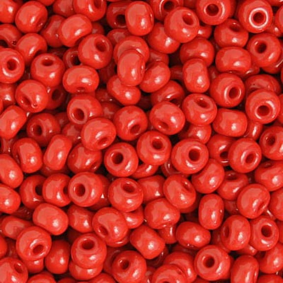 John Bead Czech Glass Seed Beads 2/0 (500g) Opaque Red Bead
