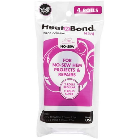 Sew Rolled Hem - Heat n Bond No-Sew Hem, 4 Piece