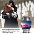 thumbnail image 4 of JAGASY Pink Rose Urn for Human Ashes Keepsake - Sunset Small Urn for Ashes Adult Male - Blue Miniature Cremation Urns - Flowers Decorative Funeral Urns for Mom & Dad - (3 Inch), 4 of 7