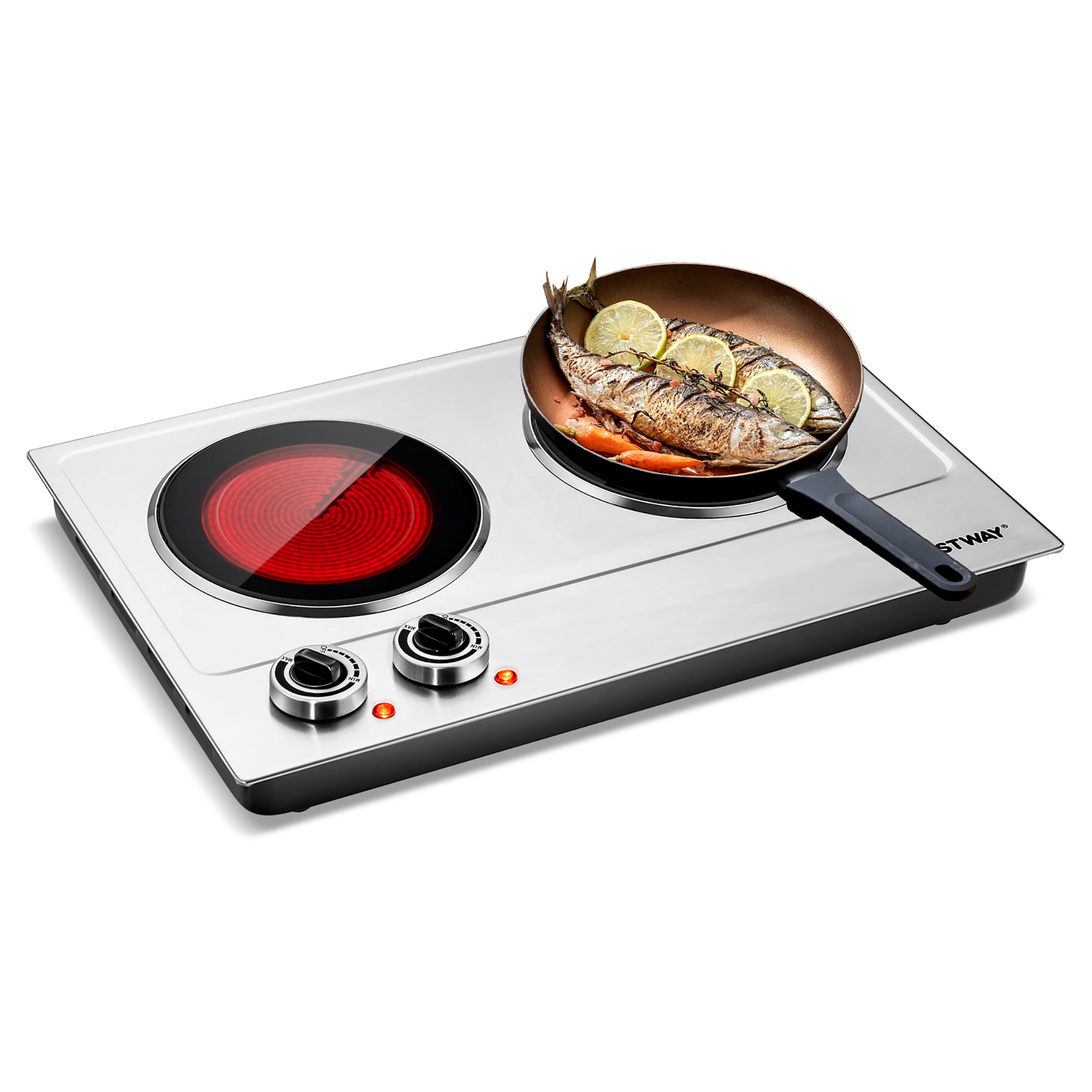 Costway 1800W Countertop Burner Electric Dual Digital Induction Cooker –  Kitchen Oasis