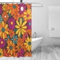thumbnail image 2 of Bathroom Partition Shower Curtain 72x72in Bathroom Special Waterproof Mildew Resistant High Temperature With 12 Iron Hooks Groovy Flowers (25), 2 of 7