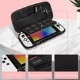 thumbnail image 4 of Fintie Carry Case for Nintendo Switch OLED Model 2021/Nintendo Switch 2017, Hard Shell Shockproof Protective Cover Travel Bag w/10 Game Card Slots, Marble Pink, 4 of 9