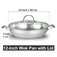 thumbnail image 4 of Cooks Standard Wok Stir Fry Pan with Glass Lid, Classic Stainless Steel 12-Inch/30cm Everyday Chef's Pan, Silver, 4 of 6