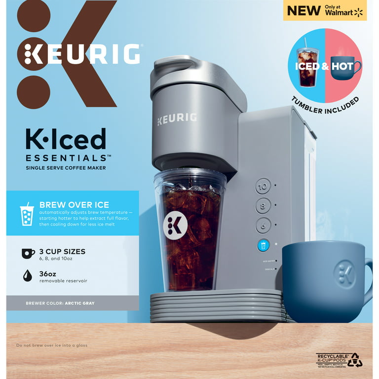 Keurig K-Iced Essentials Gray Iced and Hot Single-Serve K-Cup Pod Coffee  Maker 