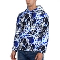 thumbnail image 3 of Kdxio Blue Lightning2 Print Mens Casual Hooded Collar Drawstring Hoodies Pullover Sweatshirts Casual Long Sleeve Shirts-3X-Large, 3 of 7