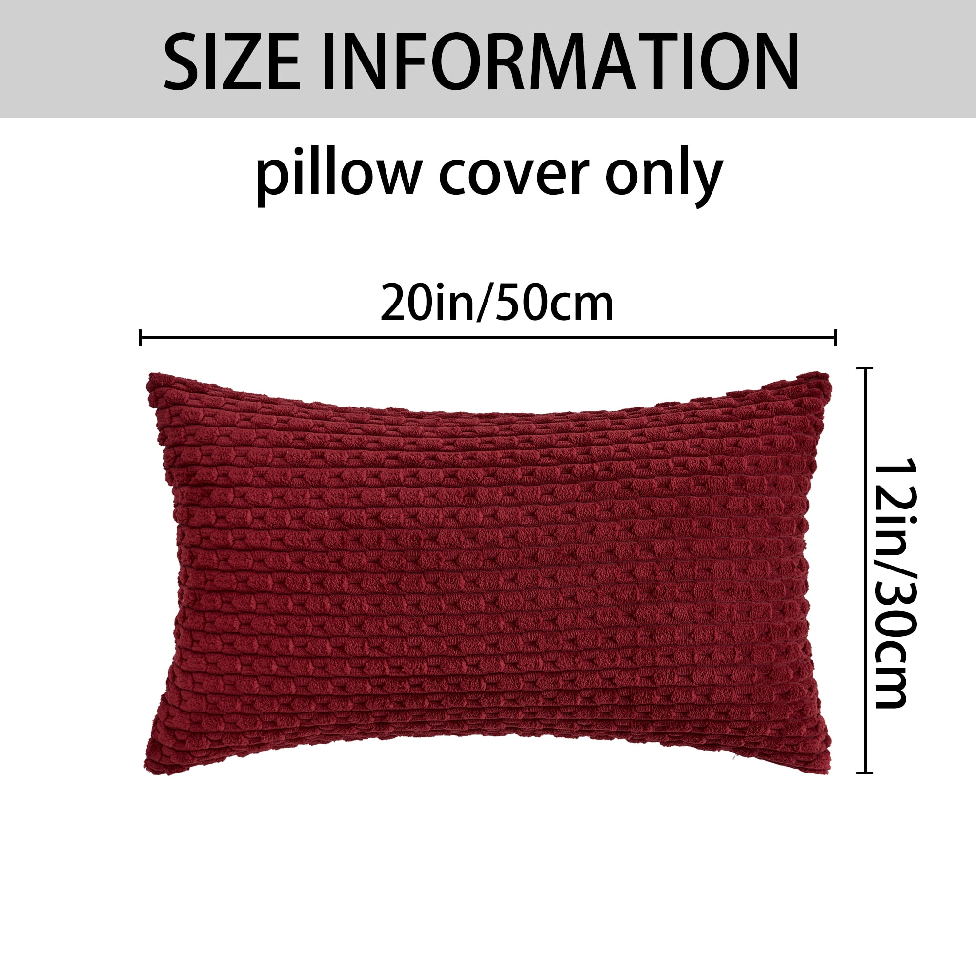 Unique Bargains 2Pcs Decorative Throw Pillow Covers for Sofa Red 12" x 20"