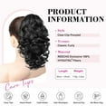 thumbnail image 3 of 12" Ponytail Extension, Classic Loose Curly Wavy Claw Clip Pony tails Hair Extensions Hairpieces for Women - Black, 3 of 7