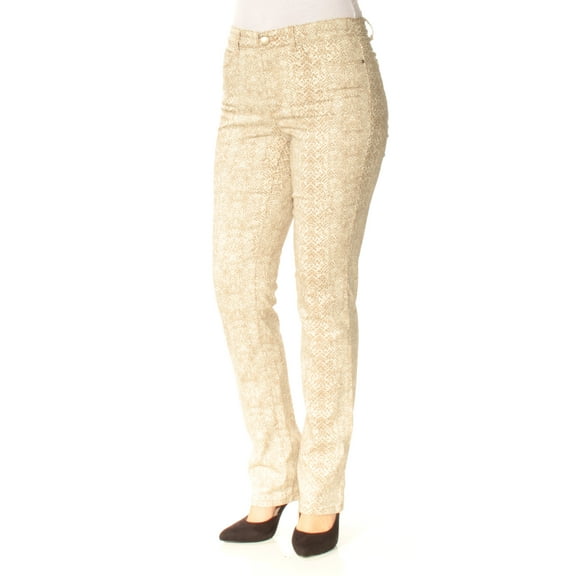 CHARTER CLUB $45 Womens New 1331 Brown Animal Print Straight Leg Pants 4 B B