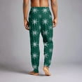 thumbnail image 5 of Wutalume Men's Drawstring Pocket Cuffed Casual Pants with Holiday Christmas Print, Warm Home Sleep Pants for Lounge and Leisure Time,Dark Green XL, 5 of 7