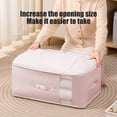 thumbnail image 4 of ZZkhGo Foldable Underbed Storage Bags 55x32x20 cm 60x40x25 cm Blanket Clothes Comforter Organizer Breathable Zippered Clear Window Handles Pink Beige Gray, 4 of 6