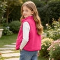 thumbnail image 6 of Girls Fleece Vest with Pockets Warm Turtleneck Casual Full Zip Kids Fall Winter Outwear Hot Pink 8, 6 of 7