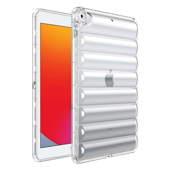 Allytechgroup Bumper Case for Apple iPad 9th 8th 7th Generation Case, Soft TPU Stylish Ribbed Design Anti-Scratch Lightweight Rugged Shockproof Case for iPad 10.2" 2021/2020/2019, Clear