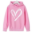 thumbnail image 5 of Girl Hoodies Sweatshirt Valentines Day Heart Print Hooded Girls Long Sleeve Pullover Sweatshirt Kids Oversized Hoodies Tops Sweatshirt Dress Girl Hoodies 4Y, 5 of 8