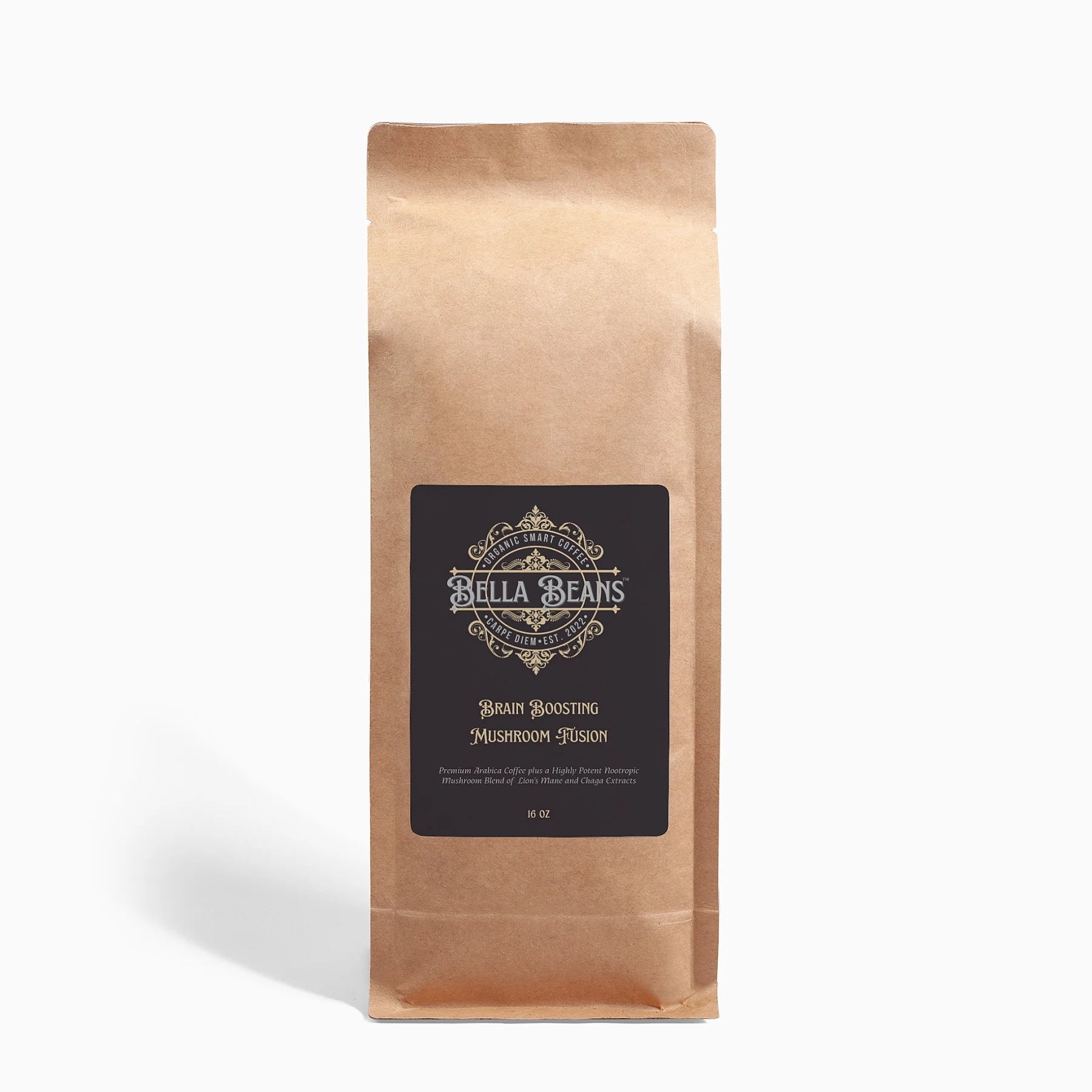 Smart Coffee - Brain Boosting Mushroom Coffee Fusion w/ Lion’s Mane  Chaga (Organic) - 16oz Ground Coffee