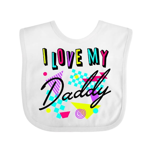 Inktastic I Love My Daddy 80s Retro Style Boys or Girls Baby Bib