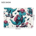 thumbnail image 2 of Toilet Rug Set Non-Slip Bathroom Rugs Soft Plush Machine Washable Contour Bath Mat Cool Dinosaurs Skating 24x20/24x16, 2 of 9