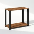 thumbnail image 2 of Furinno Turn-N-Tube 2-Tier Wood Slat Multipurpose Shelf Display Rack with Square Poles, Natural/Black, 2 of 6