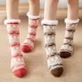 thumbnail image 2 of 2 pares de calcetines navideños para el suelo, calcetines de nieve para mujeres adultas, pantuflas para dormir en casa, calcetines para las piernas, calcetines para alfombra, antideslizantes (talla ún, 2 of 5