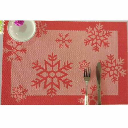 

Kironypik Simple Snowflake PVC Placemats Insulation Skid Dining Table Western Pads Mats