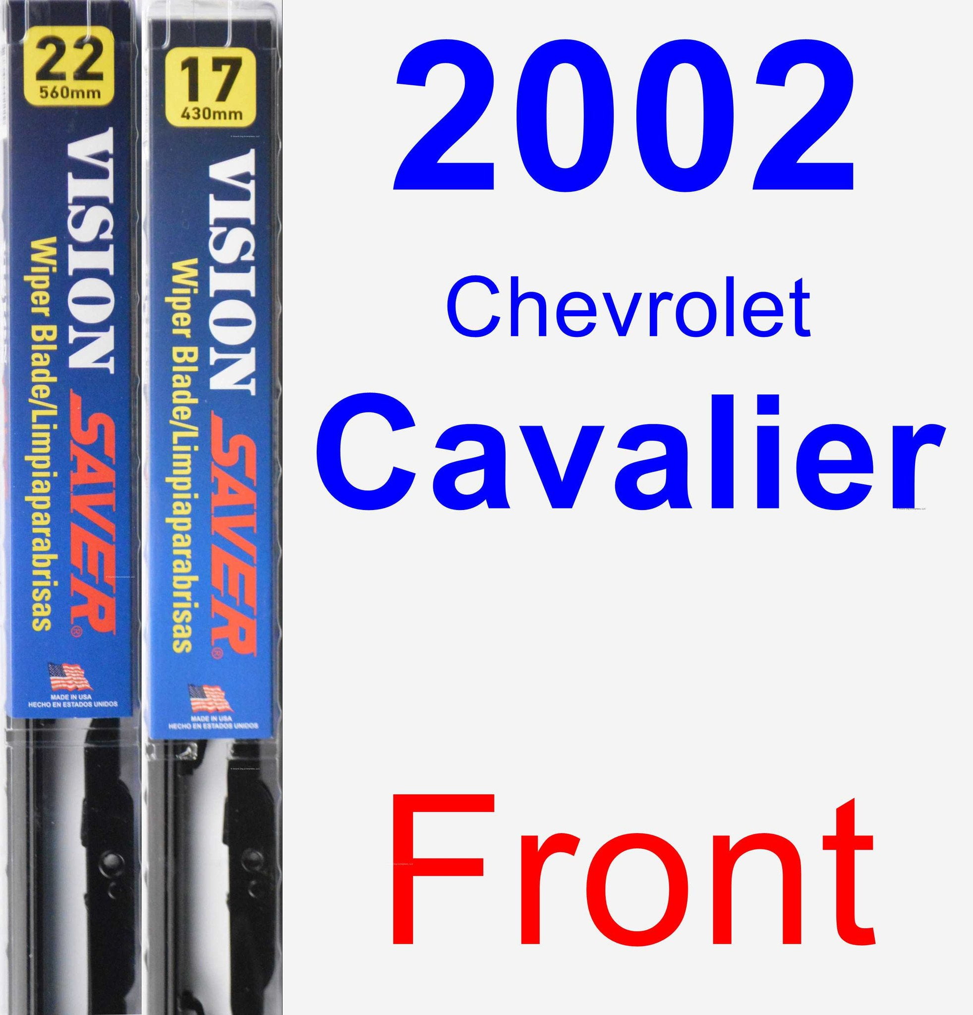 2002 Chevrolet Cavalier Wiper Blade Set/Kit (Front) (2 Blades) Vision