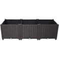 thumbnail image 4 of Gzxs Outdoor Raised Garden Bed, 47.2" Elevated Planter Box with Drainage Plugs, Self-Watering System, Raised Beds for Gardening Vegetables, Fruits, Flowers, Herbs (Brown), 4 of 6