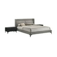 thumbnail image 2 of Legend 3 Piece Gray Fabric Queen Platform Bed and Nightstands Bedroom Set, 2 of 7