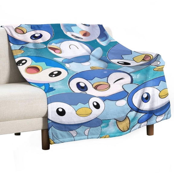 Piplup Blanket Super Soft Cozy Warm Plush Throw Blanket for Boys Girls Kids, Lightweight Fuzzy Flannel Blankets for Couch Sofa Bed Travel Camping Gifts 40"x50"