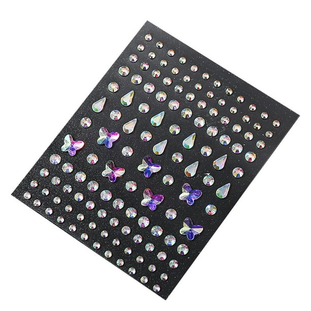 Soidarity Gemas para la cara de los ojos, pegatinas autoadhesivas de diamantes de imitación, purpurina ostentosa para cejas, maquillaje Tratamientos faciales Tipo 2