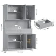 thumbnail image 3 of Homfa 73.8”H Pantry Cabinet with 6 Doors and 2 Drawers, Microwave Stand Storage Cabinet with Grooved Handles and Adjustable Shelf for Kitchen Dining Room, Silver Gray, 3 of 9