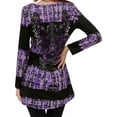 thumbnail image 5 of STARVNC Women Long Sleeve Boho Printing Colorblock Splice Tunic Top, 5 of 7