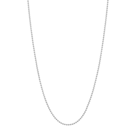 14K White Gold 20" 1.0mm Bead Chain Necklace - Women