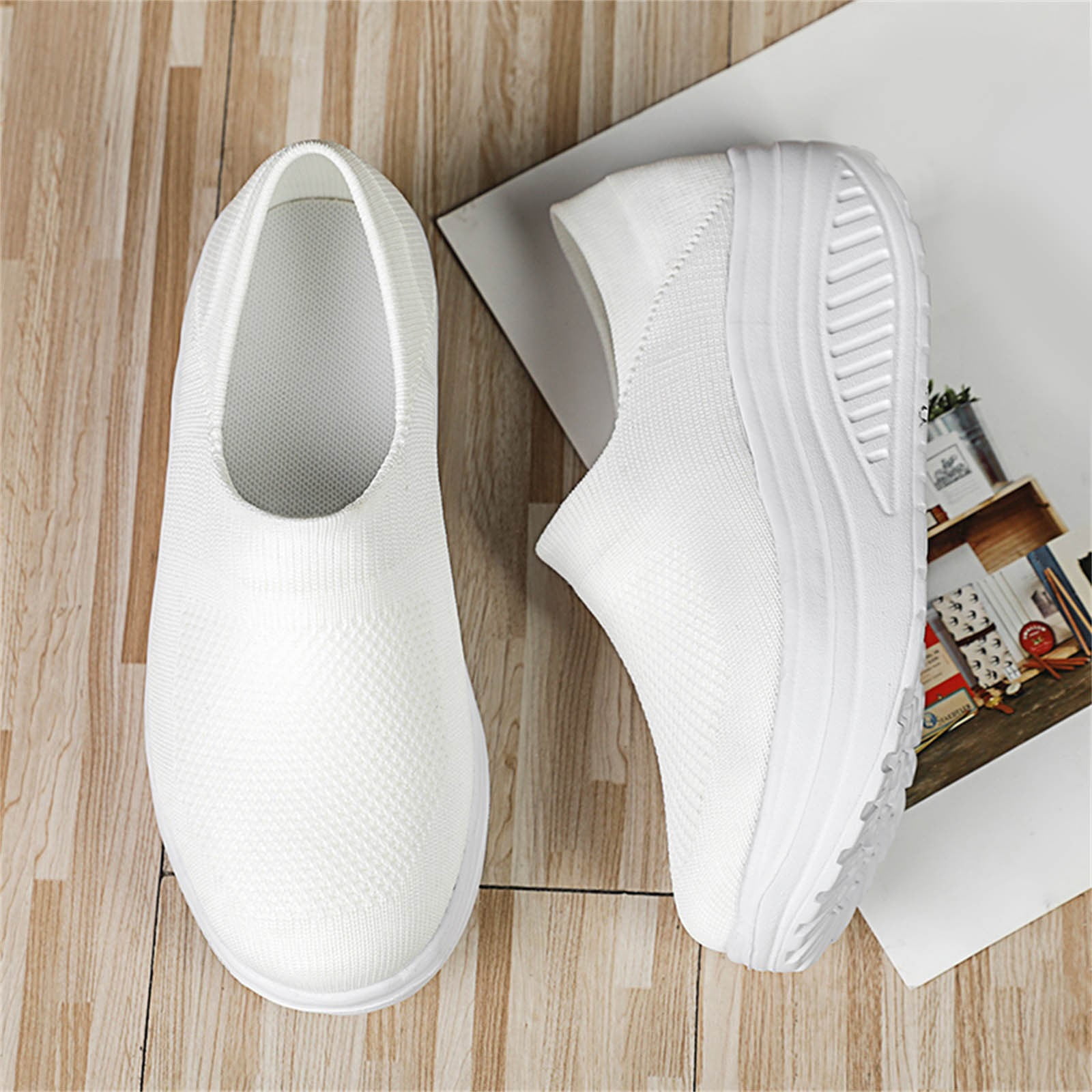 slip on white trainers womens