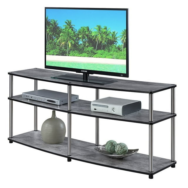 Pemberly Row Meuble Télé 60 Pouces à 3 Niveaux en Faux Bouleau