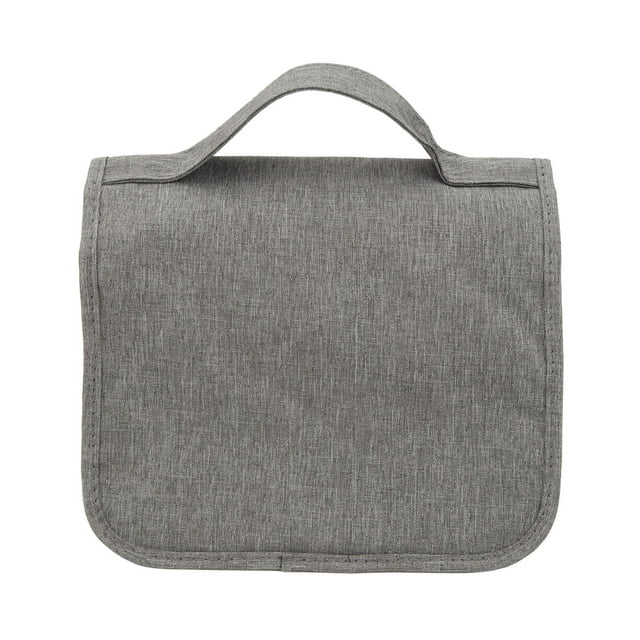 Neceser de viaje plegable de negocios para hombre, bolsa de aseo colgante impermeable de gran capacidad, color gris