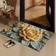 thumbnail image 1 of Alfombras de baño, alfombras para sala de estar, alfombra de área, alfombra de baño de lana sintética con diseño floral, alfombra de entrada suave de tierra de diatomeas, absorbente y de secado rápido, 1 of 6