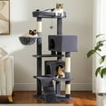 Pefilos 56" Multi-Level Cat Tree Tower for Large Cats with Top Perch, Hammock, Climbing Ladder and 2 Condos, Cat Tree House for Multiple Cats, Dark Gray Pefilos 56" Multi-Level Cat Tree Tower for Large Cats with Top Perch, Hammock, Climbing Ladder and 2 Condos, Cat Tree House for Multiple Cats, Dark Gray