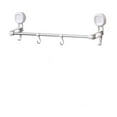 thumbnail image 2 of Todaioua Suction Cup Towel Bar, Adjustable 22 Inches Adhesive Towel Holder for Bathroom, No Drill Wall Mounted Towel Rack with Sliding Hooks, White Towel Shelf for Kitchen, Toilet, Shower, Door, 2 of 7
