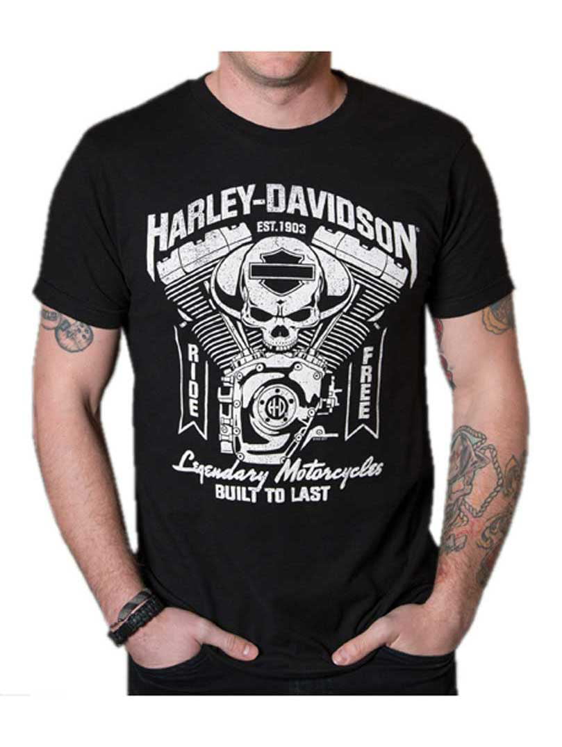 Harley-Davidson Men's Motor Skull Short Sleeve Crew-Neck T-Shirt ...