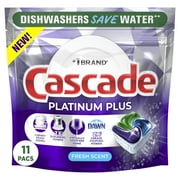 Cascade Platinum Plus Dishwasher Detergent Pacs, Fresh, 11 Count