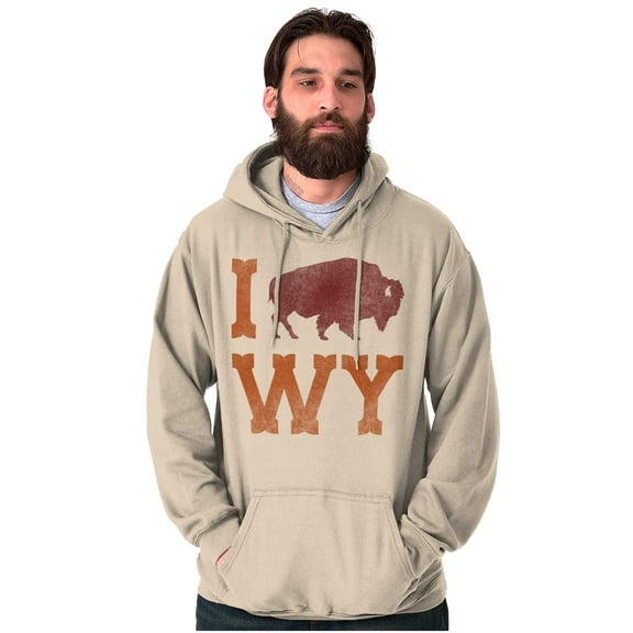 Wyoming Love Buffalo Bison Souvenir Hoodie Sweatshirt Women Men Brisco Brands 2X