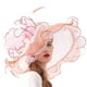 thumbnail image 2 of SAYOO Sombrero de mujer elegante tela de malla plegada con flores adornadas con cornisa ancha SAYOO  moda, 2 of 7