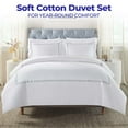 thumbnail image 2 of BNM Chain Links Embroidered Cotton Duvet Cover Set, King/California King, White/Silver, 2 of 9