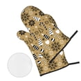 thumbnail image 2 of ZICANCN Oven Mitts and Pot Holders Sets, Golden Christmas Bells Snowflake Baking Sets Kitchen Heat Resistant 4 Pieces, 2 of 8