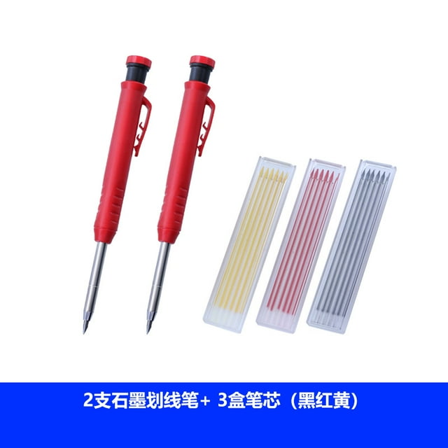 12 Pcs Recharges de Crayons 2.8 mm Remplacement de Crayons Trou Profond Construction Mécanique Type 4